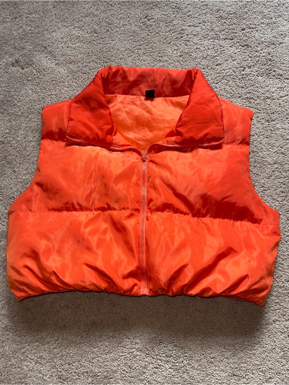 SHEIN Bold Orange Lightweight Puffer Vest